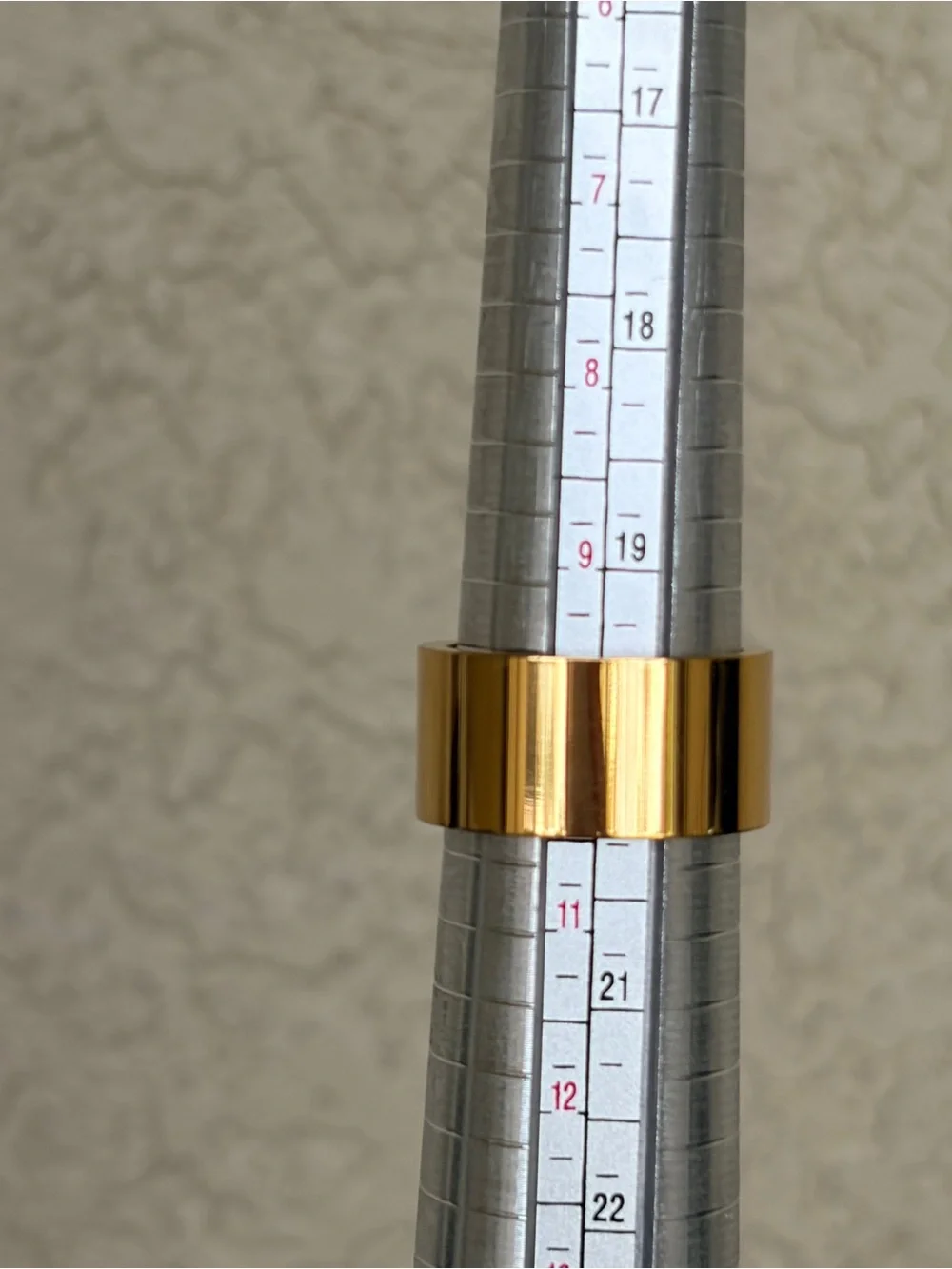 Wide Polished Gold Tone Stainless Steel Band Ring